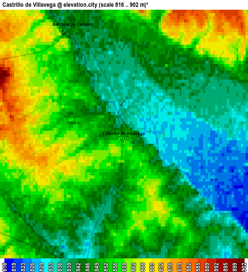 Castrillo de Villavega elevation map