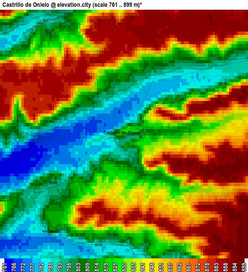 Castrillo de Onielo elevation map