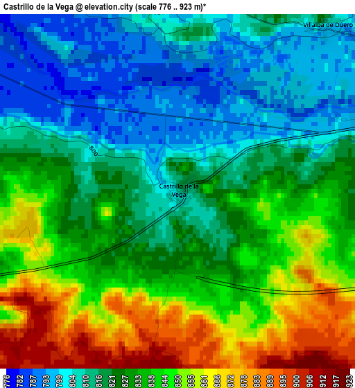 Castrillo de la Vega elevation map