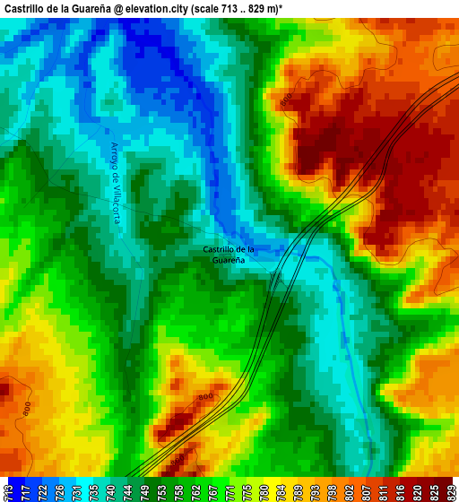 Castrillo de la Guareña elevation map