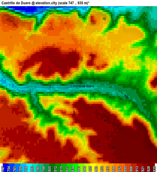 Castrillo de Duero elevation map