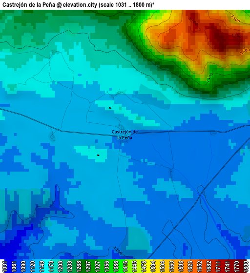 Castrejón de la Peña elevation map