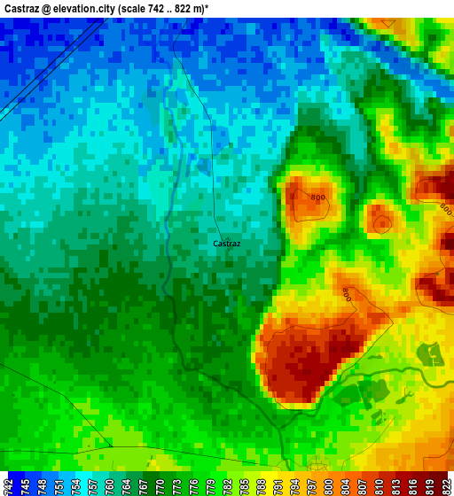 Castraz elevation map