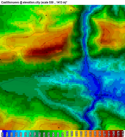 Castillonuevo elevation map