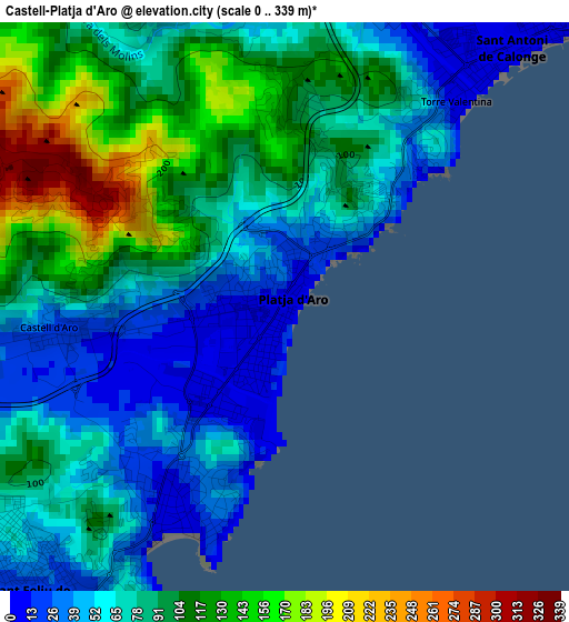 Castell-Platja d'Aro elevation map