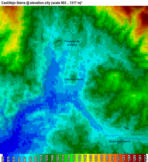 Castillejo-Sierra elevation map