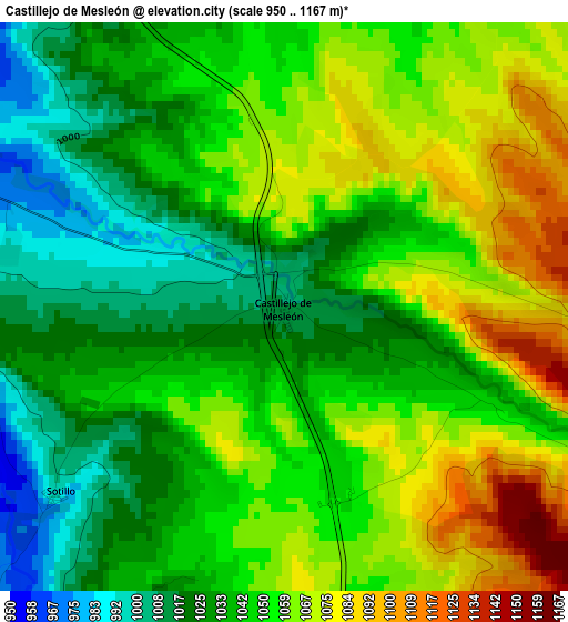 Castillejo de Mesleón elevation map