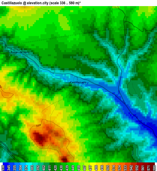 Castillazuelo elevation map