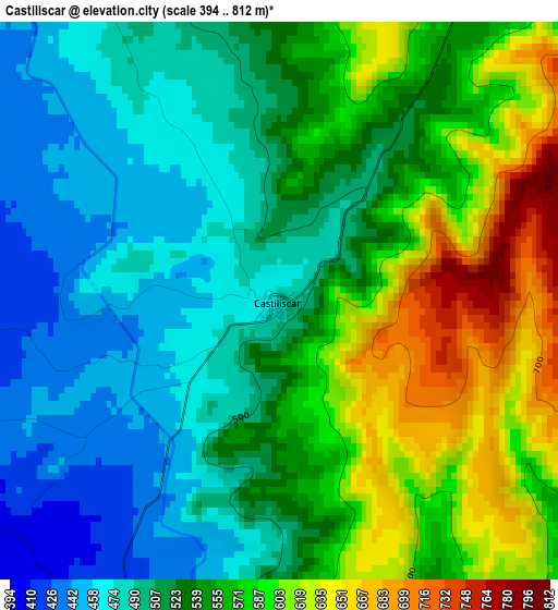 Castiliscar elevation map