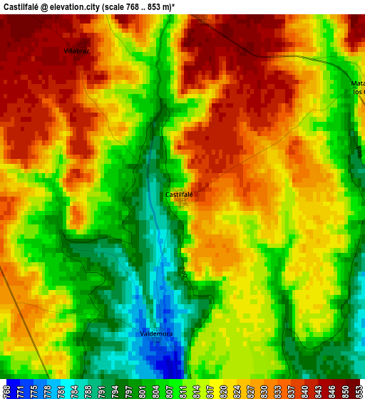 Castilfalé elevation map