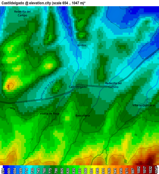 Castildelgado elevation map