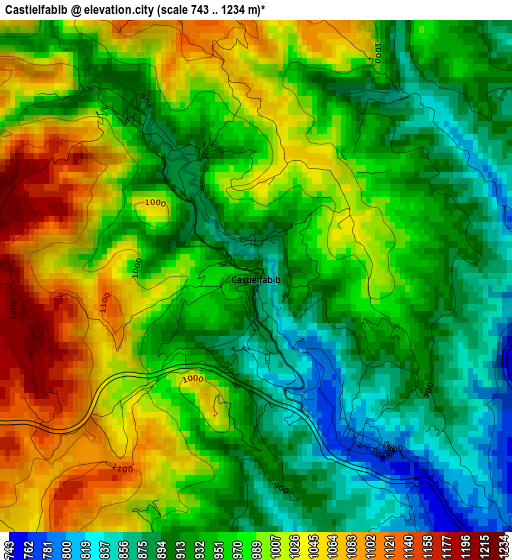 Castielfabib elevation map