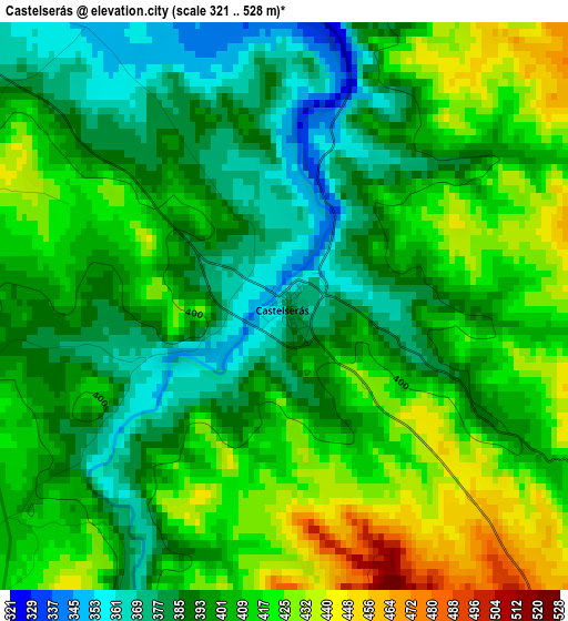 Castelserás elevation map