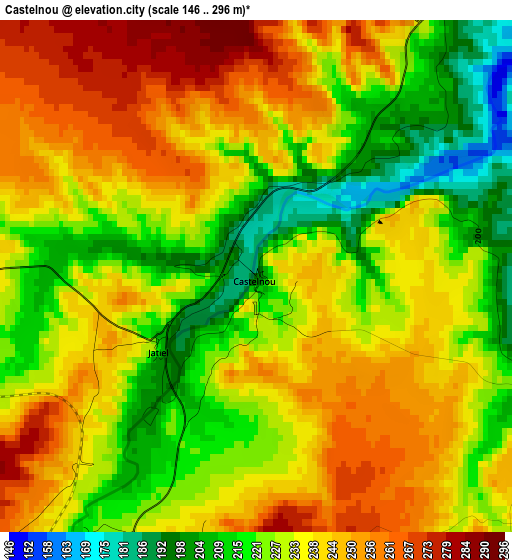 Castelnou elevation map