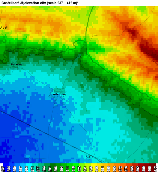 Castellserà elevation map