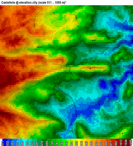 Castellote elevation map