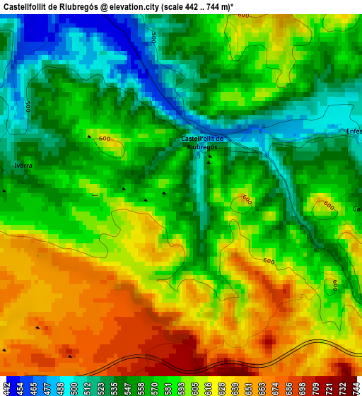 Castellfollit de Riubregós elevation map