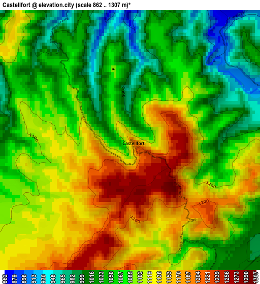 Castellfort elevation map