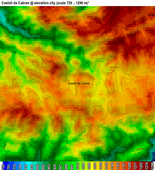 Castell de Cabres elevation map