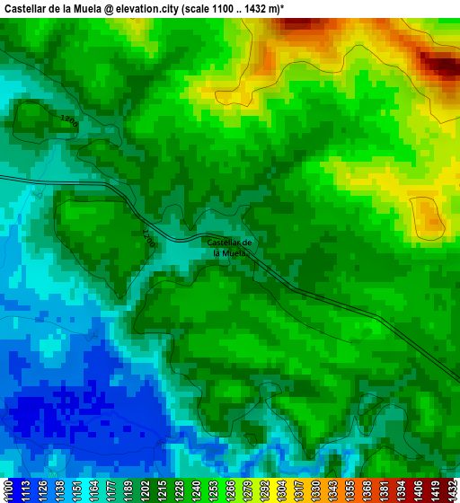 Castellar de la Muela elevation map