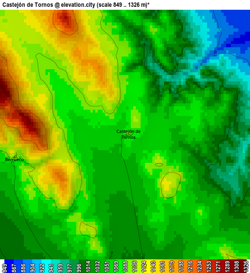 Castejón de Tornos elevation map