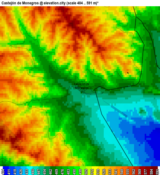 Castejón de Monegros elevation map