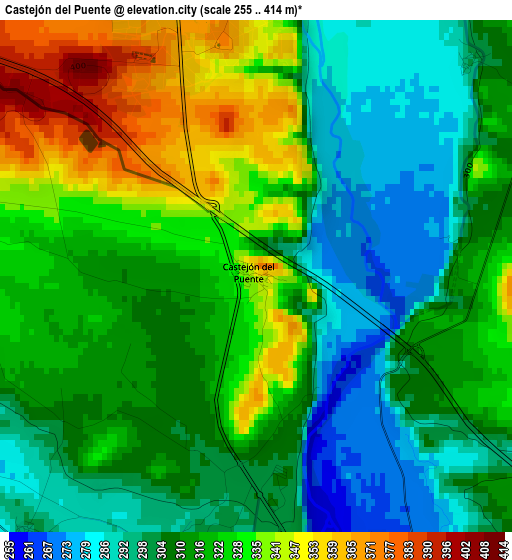 Castejón del Puente elevation map