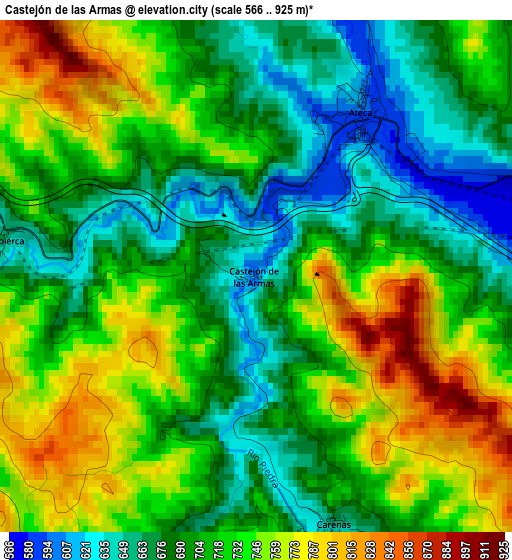 Castejón de las Armas elevation map