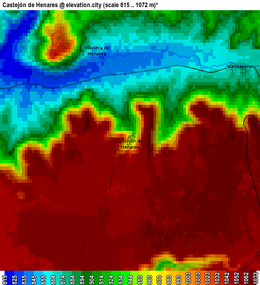 Castejón de Henares elevation map