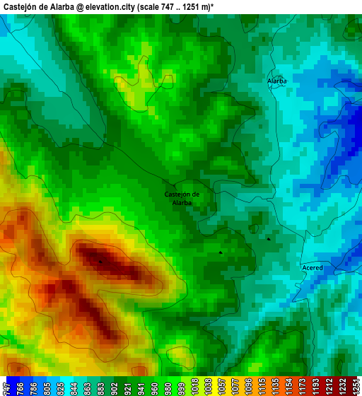 Castejón de Alarba elevation map