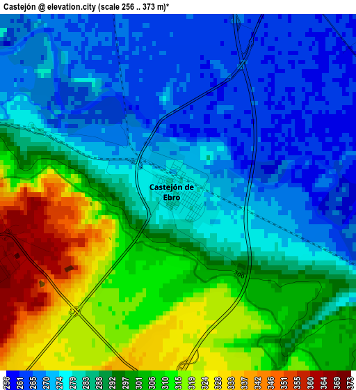 Castejón elevation map