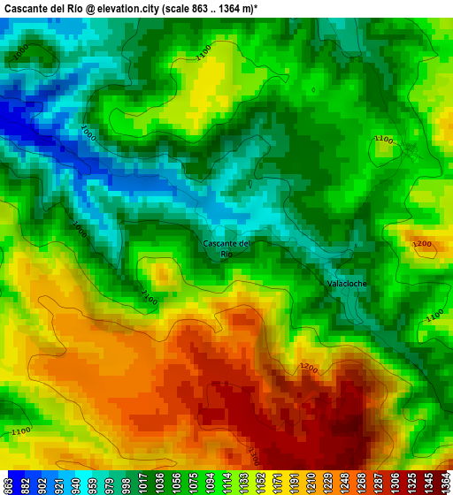 Cascante del Río elevation map