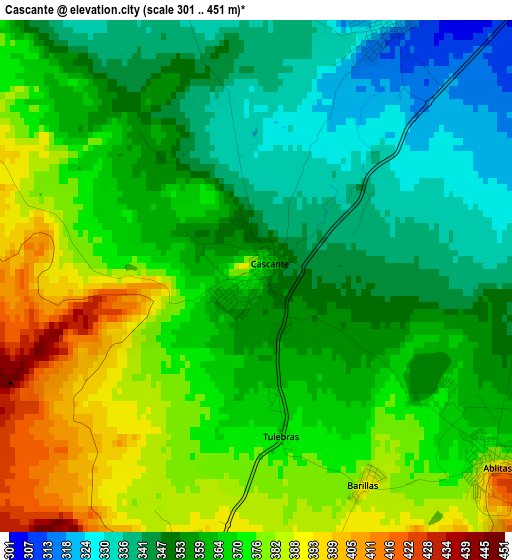 Cascante elevation map