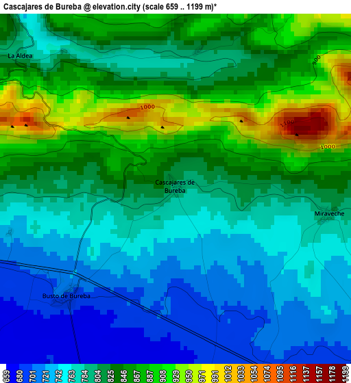 Cascajares de Bureba elevation map