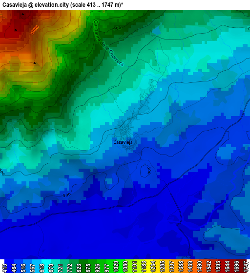 Casavieja elevation map