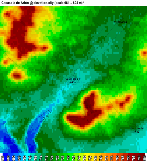 Casasola de Arión elevation map