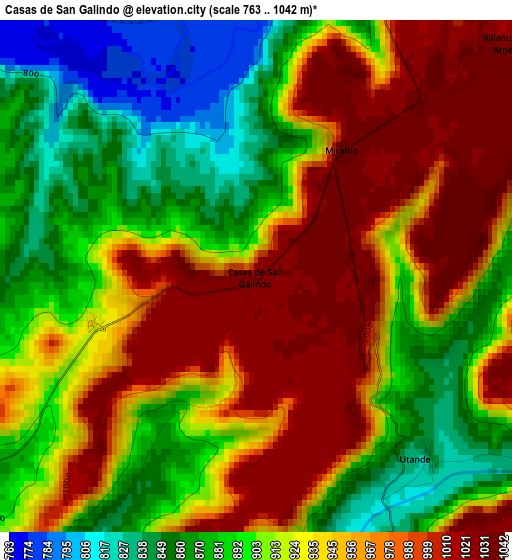 Casas de San Galindo elevation map