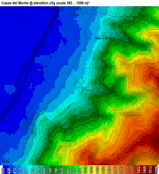 Casas del Monte elevation map