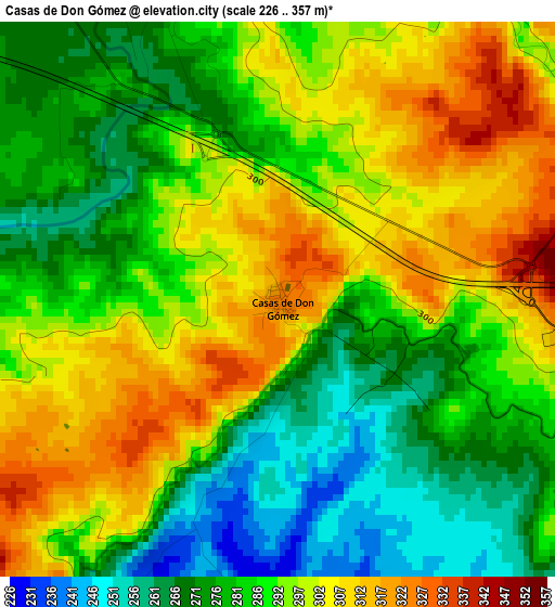 Casas de Don Gómez elevation map