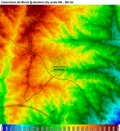 Casarrubios del Monte elevation map