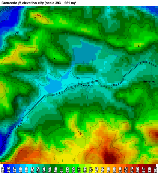 Carucedo elevation map