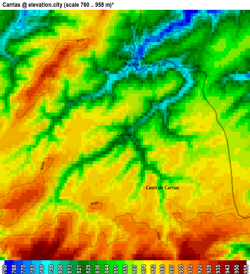 Carrias elevation map