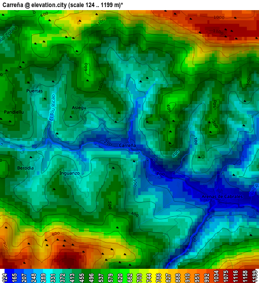 Carreña elevation map