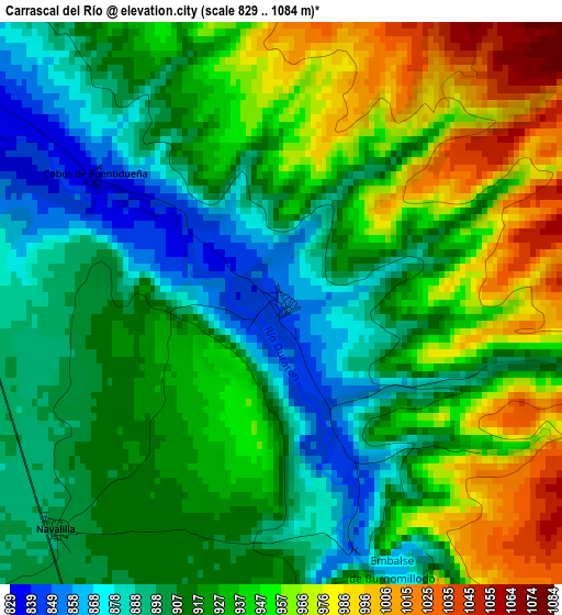 Carrascal del Río elevation map