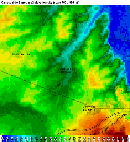 Carrascal de Barregas elevation map