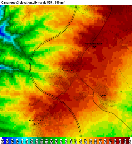 Carranque elevation map