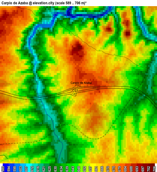 Carpio de Azaba elevation map