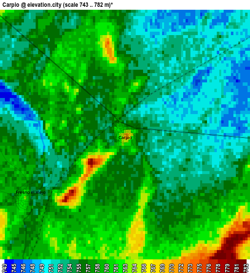 Carpio elevation map