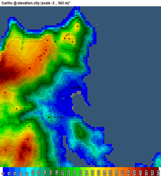 Cariño elevation map