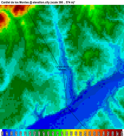 Cardiel de los Montes elevation map